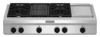 Surface de cuisson à gaz KitchenAid de 48 po de style commercial avec gril - KGCU484VSS
