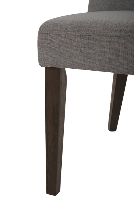 Chaise de salle à manger Gabi en tissu d’apparence lin - anthracite