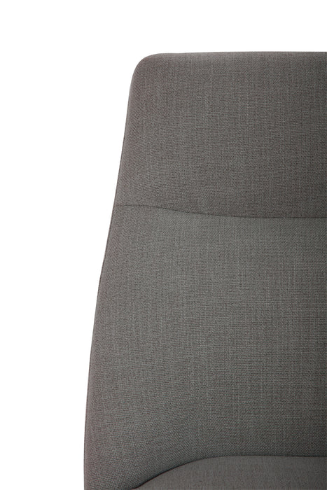 Chaise de salle à manger Gabi en tissu d’apparence lin - anthracite