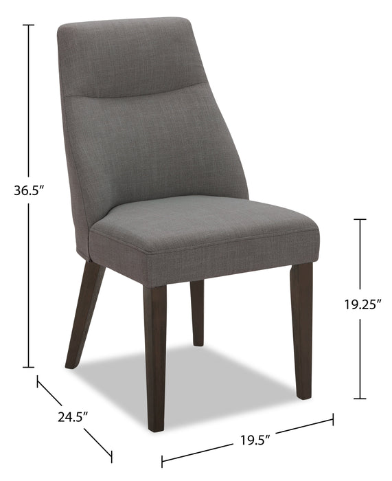 Chaise de salle à manger Gabi en tissu d’apparence lin - anthracite