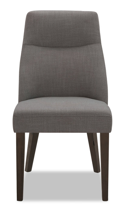 Chaise de salle à manger Gabi en tissu d’apparence lin - anthracite