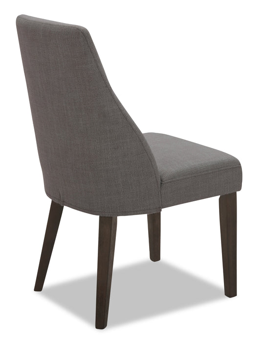 Chaise de salle à manger Gabi en tissu d’apparence lin - anthracite