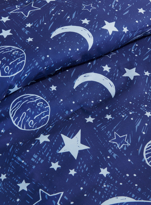 Ensemble d'édredon Galaxy 4 pièces pour lit double - bleu