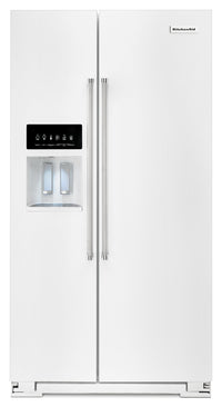 Réfrigérateur KitchenAid de 24,8 pi³ de profondeur régulière à compartiments juxtaposés - blanc