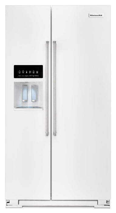 Réfrigérateur KitchenAid de 24,8 pi³ de profondeur régulière à compartiments juxtaposés - blanc