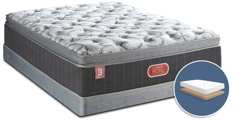 Ensemble ferme à plateau-coussin épais à profil bas Hotel Diamond 3 Beautyrest pour très grand lit