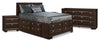 Ensemble de chambre à coucher Yorkdale 6 pièces avec lit double de rangement et 2 tables de nuit