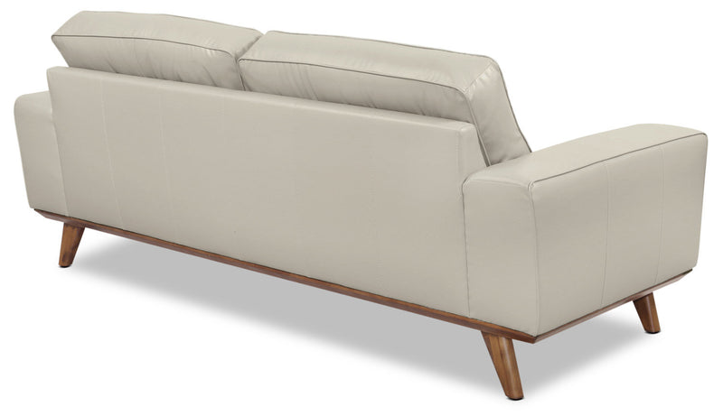 Sofa Kai en cuir véritable – argenté