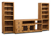 Meuble audio-vidéo Santa Fe Rusticos 3 pièces de 107 po avec rangement et système de gestion des câbles pour téléviseurs jusqu’à 70 po - pin