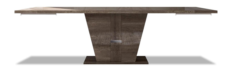 Ensemble de salle à manger Gino 5 pièces avec table et 4 chaises - fabriqué en Italie, rallonge de 63 po à 86 po (L), moderne - brun