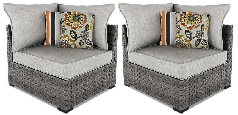 Fauteuil de coin Salem pour la terrasse, ensemble de 2