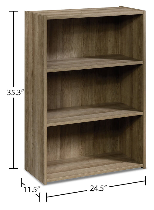 Bibliothèque Grady de 24,5 po à 3 tablettes - chêne d’été 
