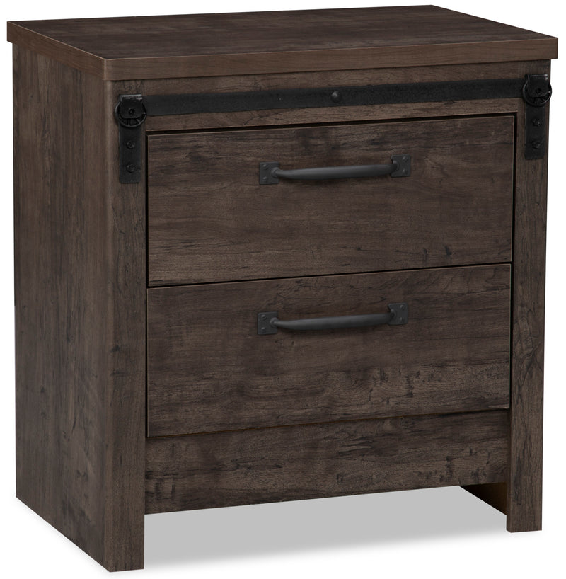 Grayson Nightstand - {Rustic} style Nightstand in Rich Dark Grey {Engineered Wood}