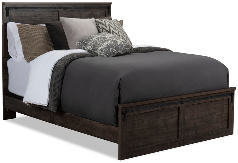 Grayson Queen Bed - {Rustic} style Bed in Rich Dark Grey {Engineered Wood}