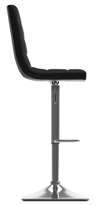 Tabouret bar réglable Axel à dossier haut - noir