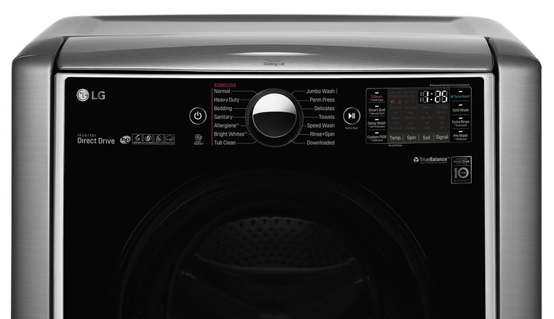 Laveuse à chargement frontal de 6,0 pi³ et sécheuse électrique de 9,0 pi³ de LG - acier graphite