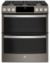 Cuisinière à gaz encastrée à four double GE de 6,7 pi³ à convection - PCGS960EELES