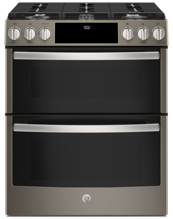 Cuisinière à gaz encastrée à four double GE de 6,7 pi³ à convection - PCGS960EELES