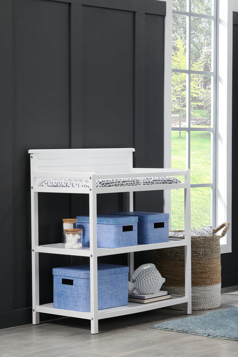 Table à langer Harper pour bébé avec matelas à langer - blanche