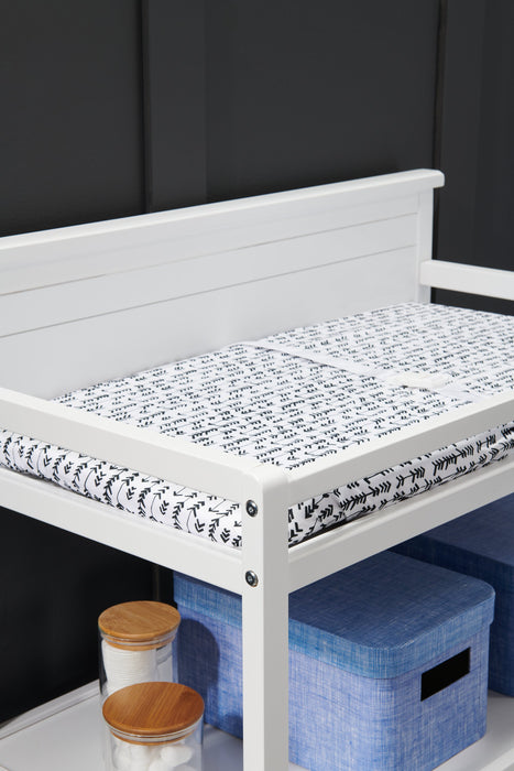 Table à langer Harper pour bébé avec matelas à langer - blanche