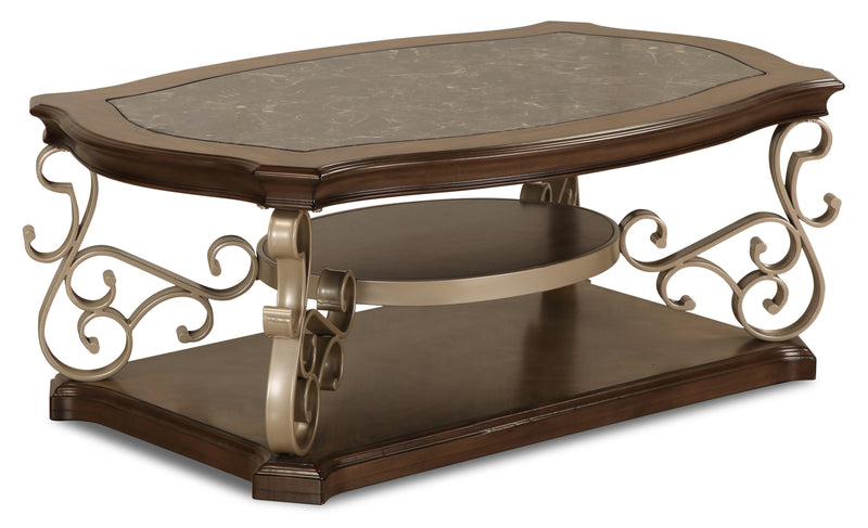 Heidi Coffee Table  - Traditional style Coffee Table in Brown and champagne Medium Density Fibreboard (MDF)