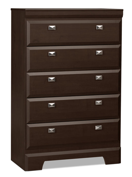 Ensemble de chambre à coucher Yorkdale 4 pièces avec grand lit et commode verticale
