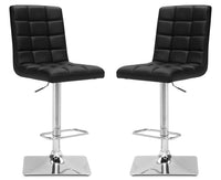 Tabouret bar réglable Axel à dossier haut, ensemble de 2 - noir