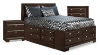 Ensemble de chambre à coucher Yorkdale 5 pièces avec lit double de rangement et 2 tables de nuit
