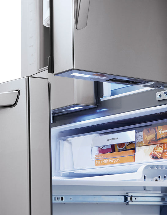 Réfrigérateur LG de 24 pi³ à portes françaises avec distributeur d'eau et de glaçons – acier inoxydable