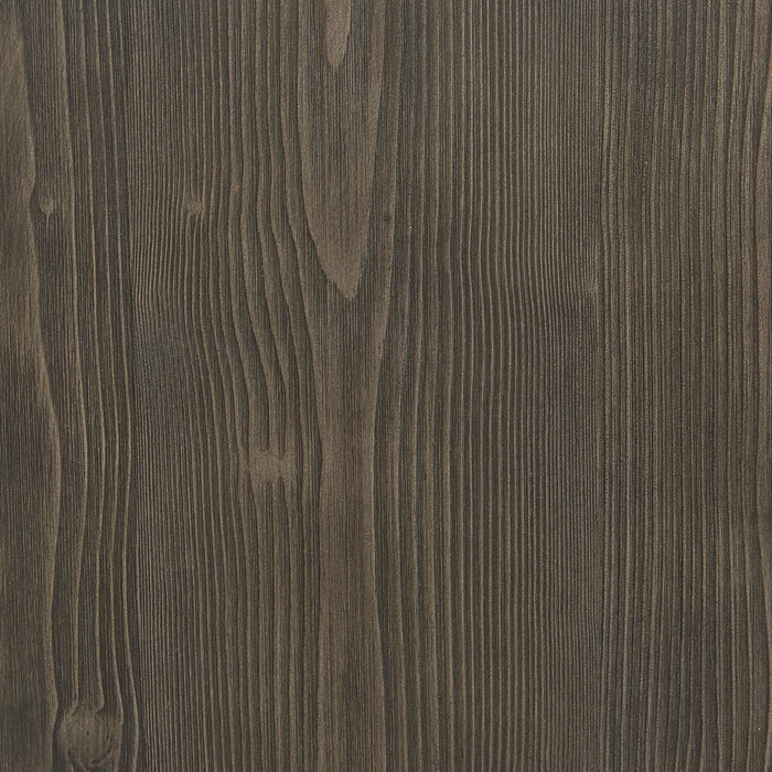 Table de bout industrielle Hilla de 22,38 po avec rangement - bois brun foncé avec pattes en métal