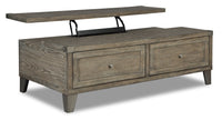 Table à café Hilla avec dessus relevable - brun pâle