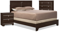 Ensemble de chambre à coucher Yorkdale 5 pièces avec grand lit, commode verticale et table de nuit