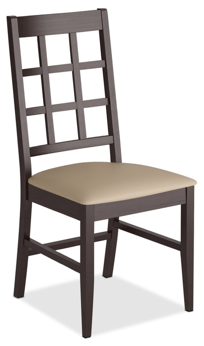Chaise de salle à manger Atwood avec siège en similicuir, ensemble de 2 - gris