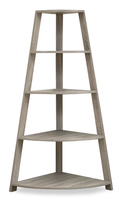 Ana Corner Bookcase – Dark Taupe