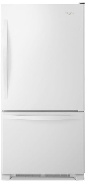 Réfrigérateur Whirlpool de 18,7 pi³ et de 30 po à congélateur inférieur - blanc sur blanc - WRB329DFBW
