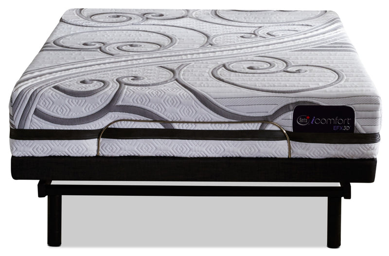 Matelas Gravati iComfort EFX3D pour lit simple très long avec base ajustable Motion Essentials 3