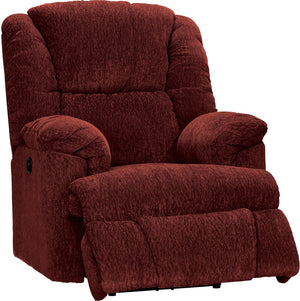 Bmaxx Chenille Power Recliner - Red | Fauteuil à inclinaison électrique Bmaxx en chenille - rouge | BMAXXF-RD