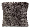 Coussin décoratif en peau de mouton de Mongolie - gris teint par trempage