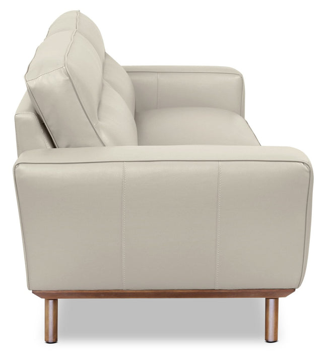 Sofa Kai en cuir véritable – argenté