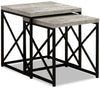 Tables gigognes Harper à l'apparence de bois recyclé - grise