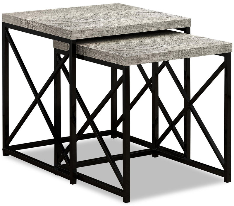 Harper Reclaimed Wood-Look Nesting Tables - Grey