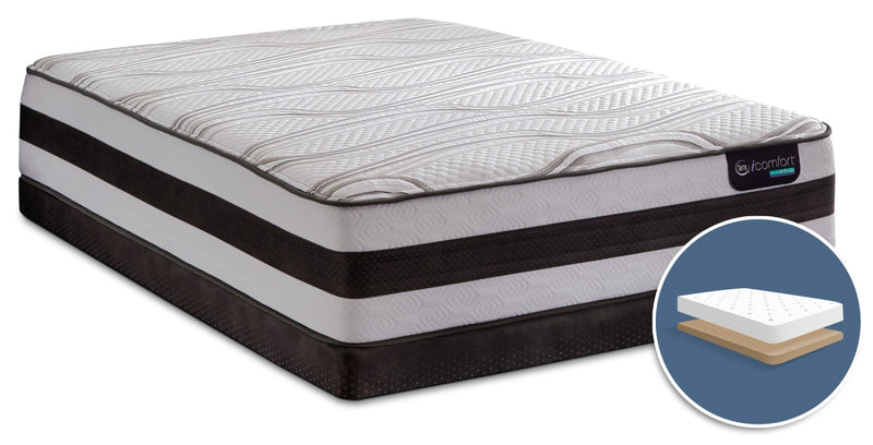 Ensemble matelas ferme à profil bas Valentine Hybride iComfort de Serta pour grand lit 