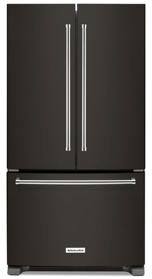 Réfrigérateur KitchenAid de 25 pi³ et de 36 po à portes françaises - acier inoxydable noir avec fini PrintShieldMC - KRFF305EBS