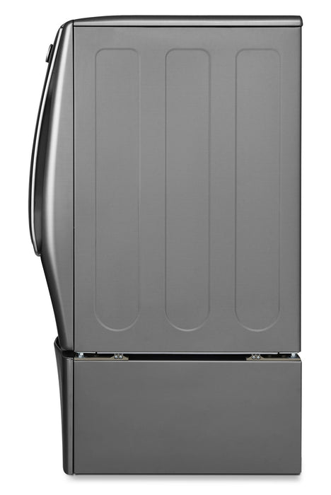 Laveuse à chargement frontal de 5,2 pi³, laveuse-piédestal et sécheuse électrique de 7,4 pi³ de LG - acier graphite