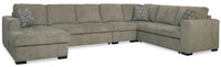  Sofa-lit sectionnel de gauche Izzy 5 pièces en chenille - platine 