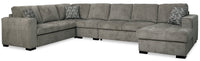  Sofa-lit sectionnel de droite Izzy 5 pièces en chenille - étain 
