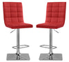Tabouret bar réglable Axel à dossier haut, ensemble de 2 - rouge