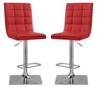 Tabouret bar réglable Axel à dossier haut, ensemble de 2 - rouge