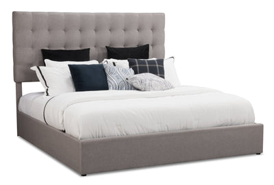 Jace Storage King Bed - Taupe - Modern style Bed in Taupe Solid Woods, Medium Density Fibreboard (MDF), Plywood