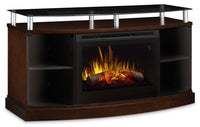 Meuble pour téléviseur Windham de 53 po avec foyer à bûches - moka